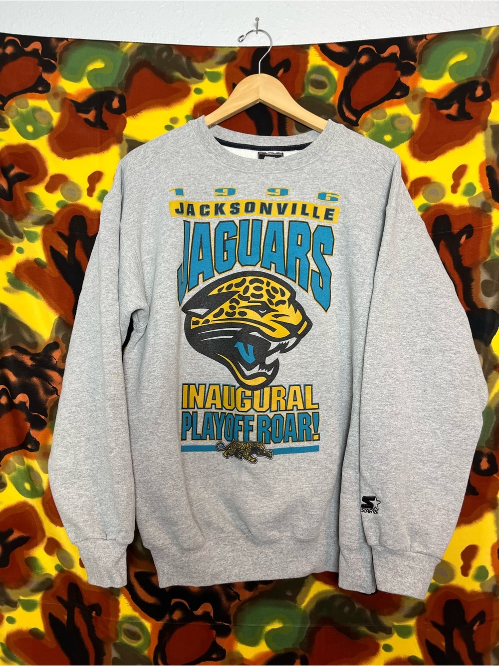 Vintage Starter Jacksonville Jaguars 90s Inaugural Playoff Roar Sweatshirt Sz L
